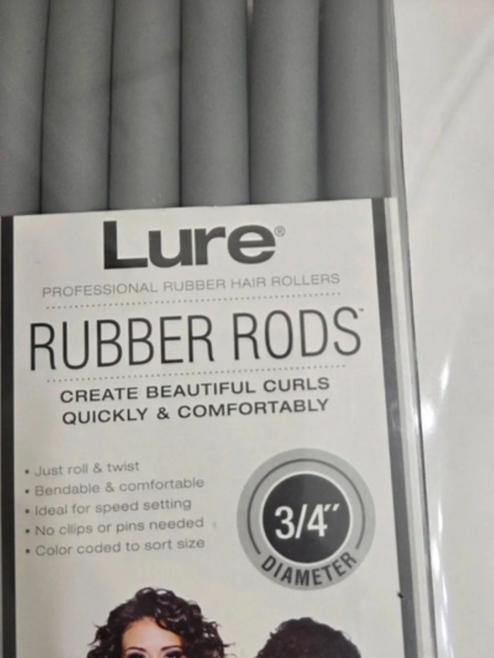 Rubber Rods Hair Rollers - Gray - Professional Curling Rods